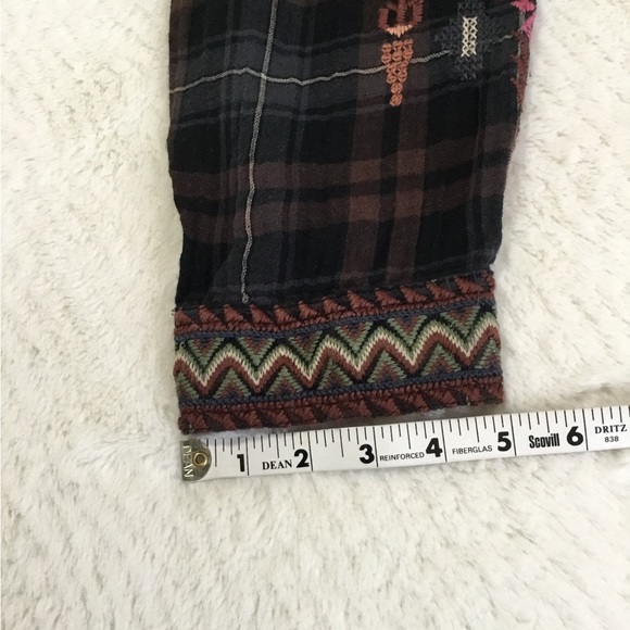 Johnny Was Yadani Shirt Tunic Button Plaid Flannel Fall Smock Top Boho XXL - Picture 7 of 9